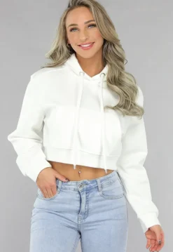 Witte Capuchon Trui in Kort Model