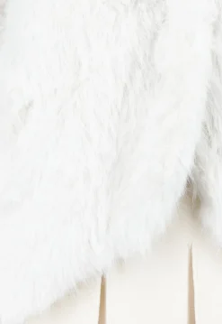 Witte Faux Fur Jas met Capuchon