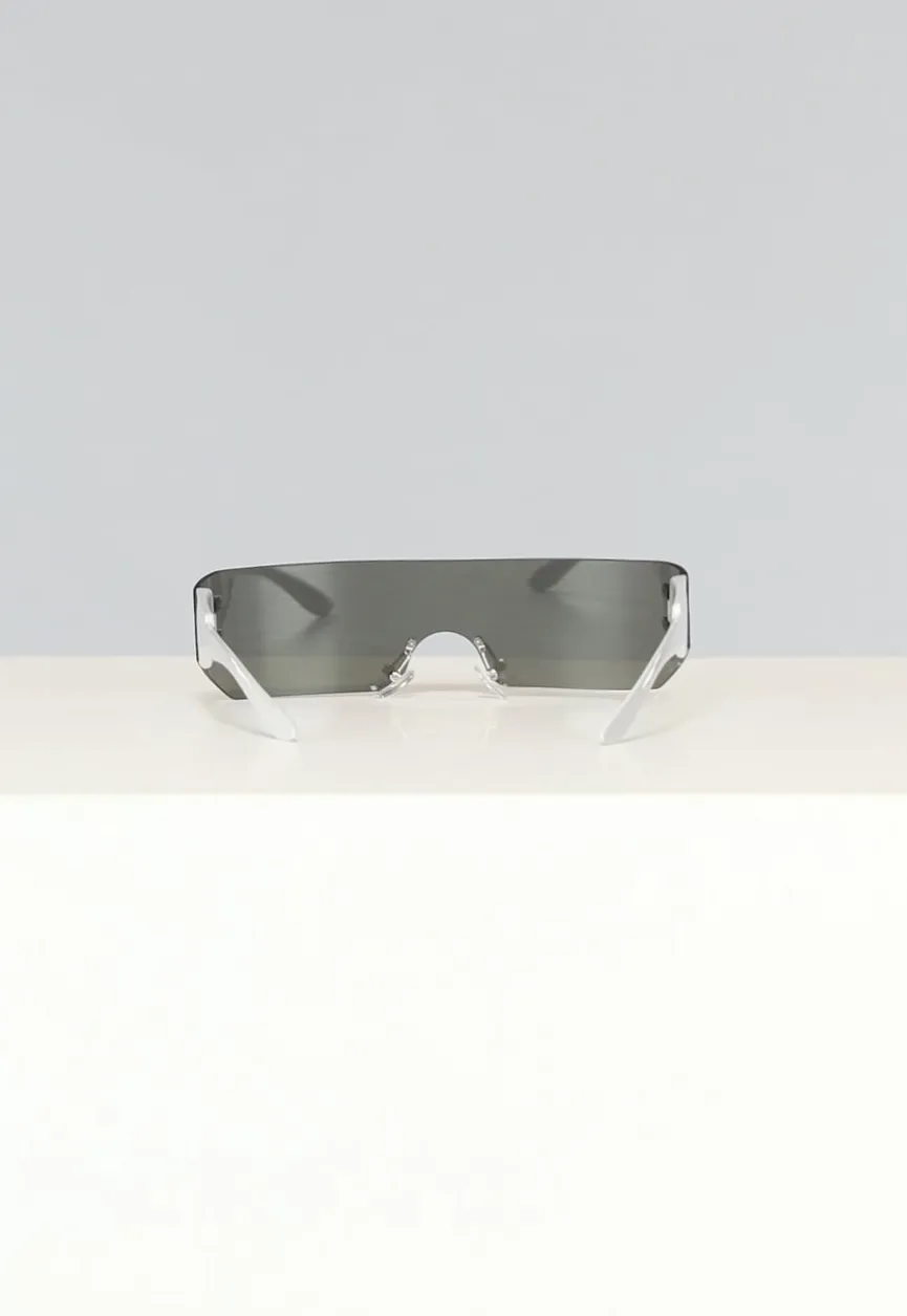 Witte Festival Bril met Spiegelglas