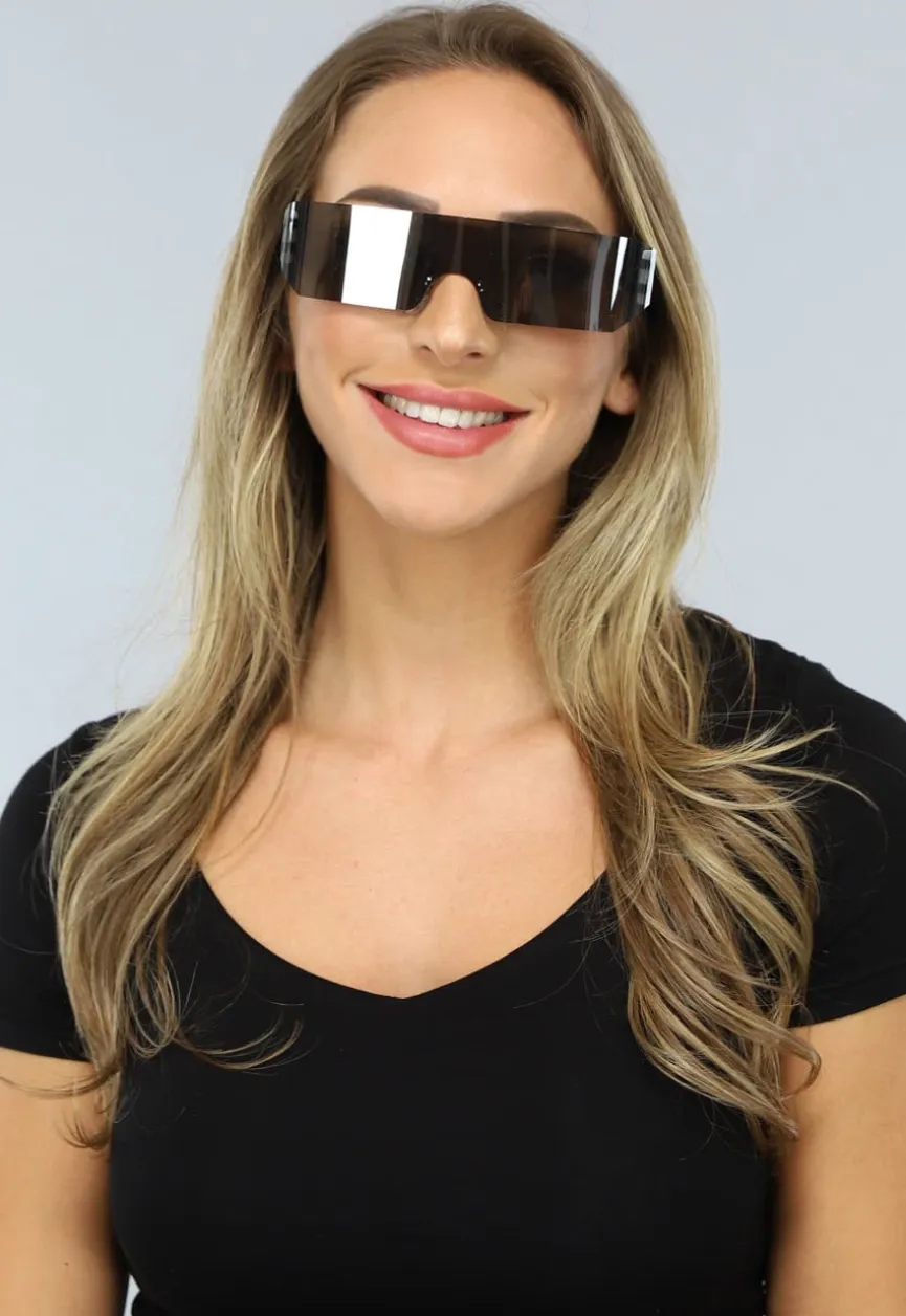 Witte Festival Bril met Spiegelglas