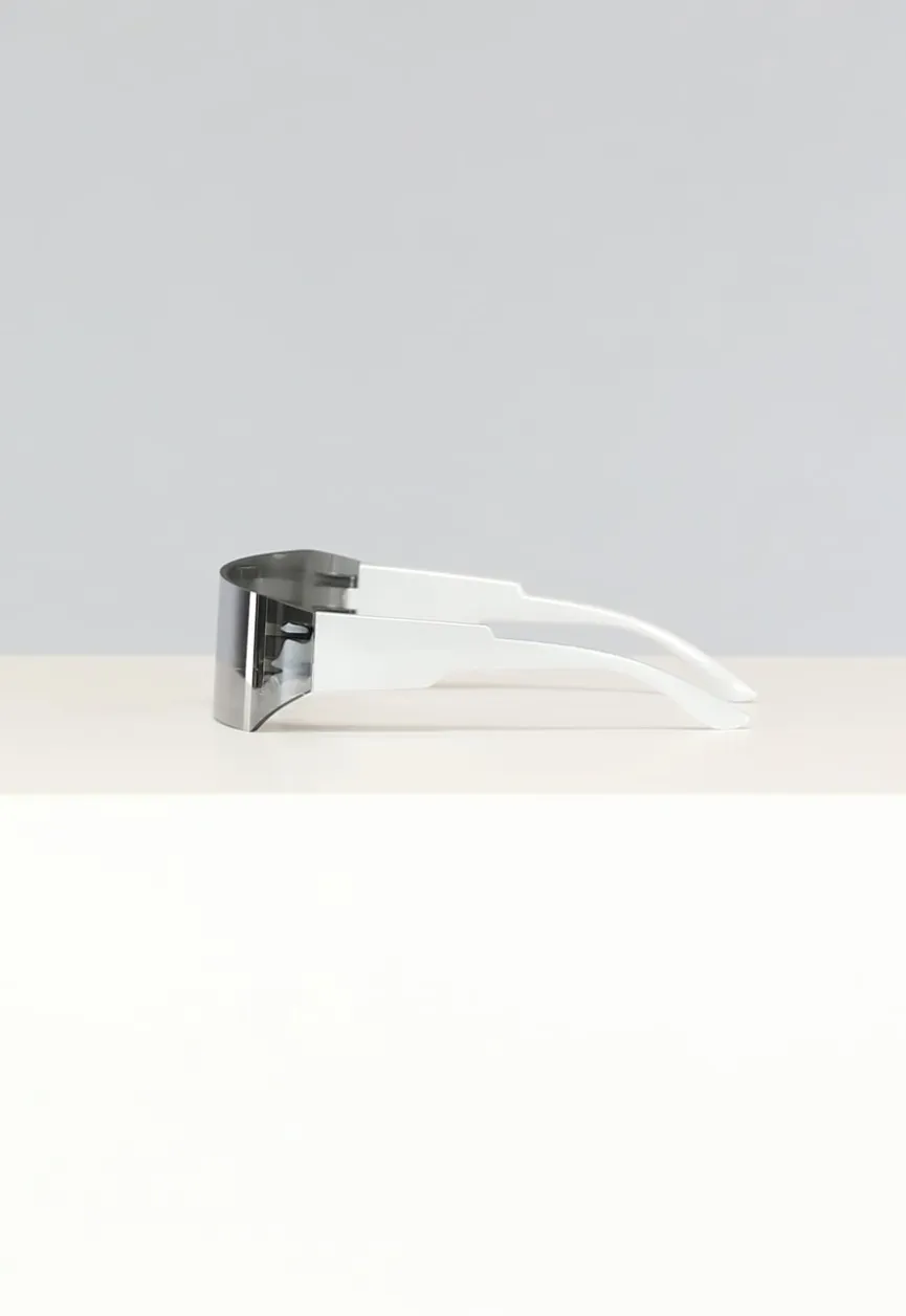 Witte Festival Bril met Spiegelglas