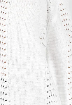 Witte Gebreide Trui met Cut Out en Off Shoulder