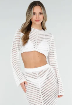 Witte Gehaakte Cover Up Set