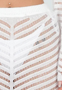 Witte Gehaakte Cover Up Set