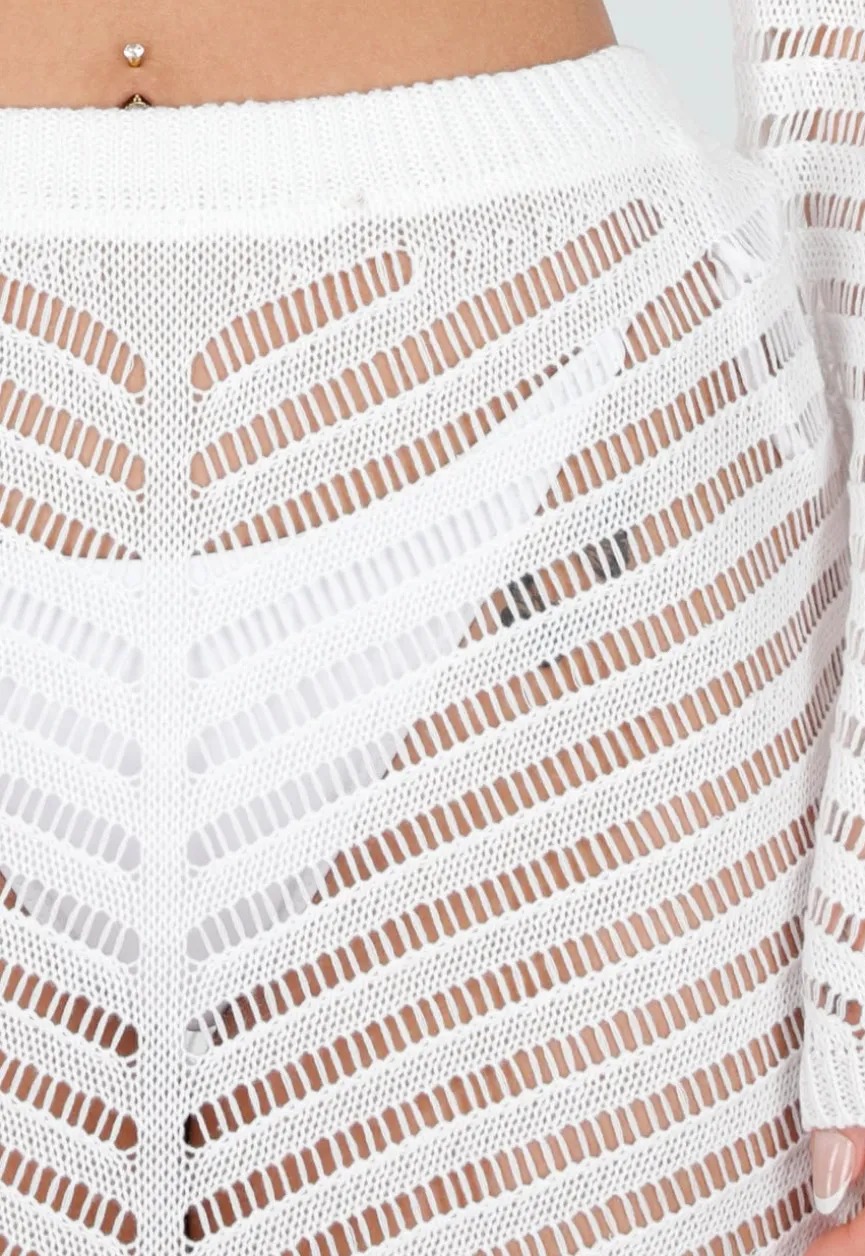 Witte Gehaakte Cover Up Set