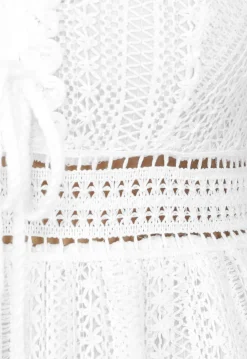 Witte Gehaakte Jurk in Boho Stijl