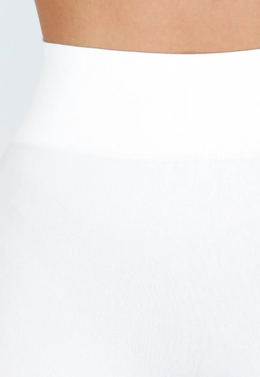 Witte High Waist Sport Short met Stretch