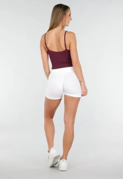 Witte High Waist Sport Short met Stretch
