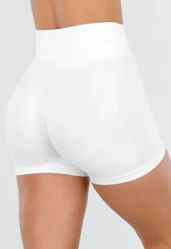 Witte High Waist Sport Short met Stretch