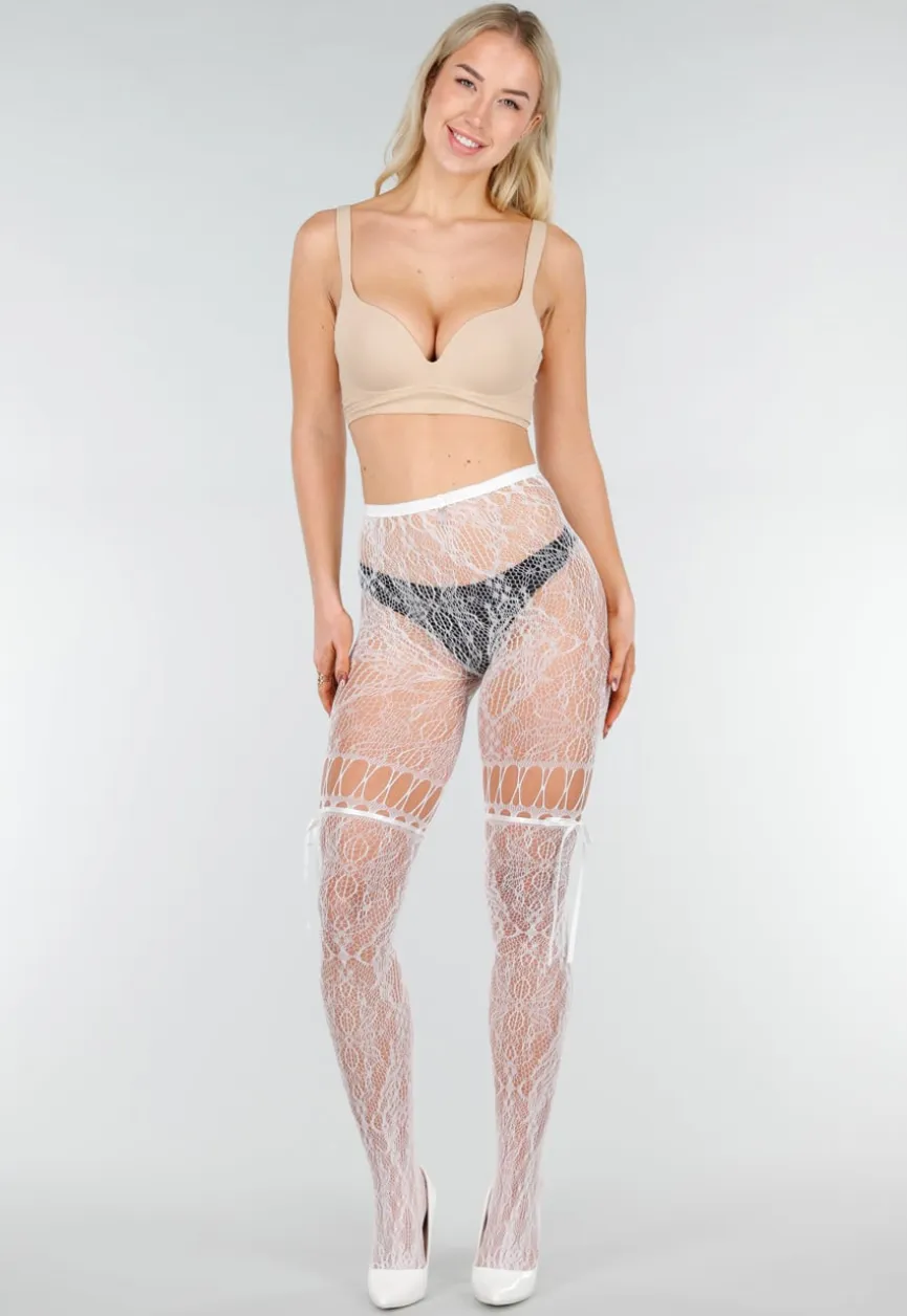 Witte Kanten Fishnet Panty