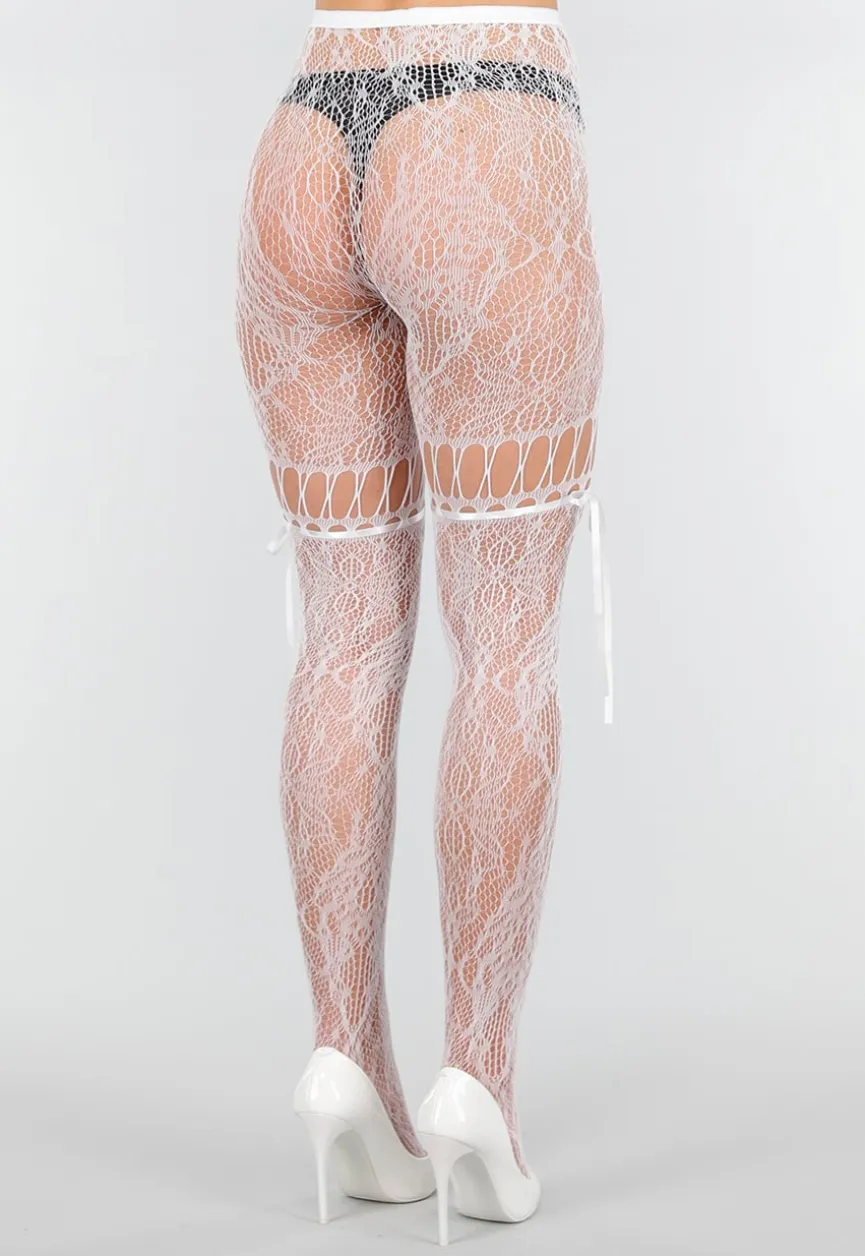 Witte Kanten Fishnet Panty