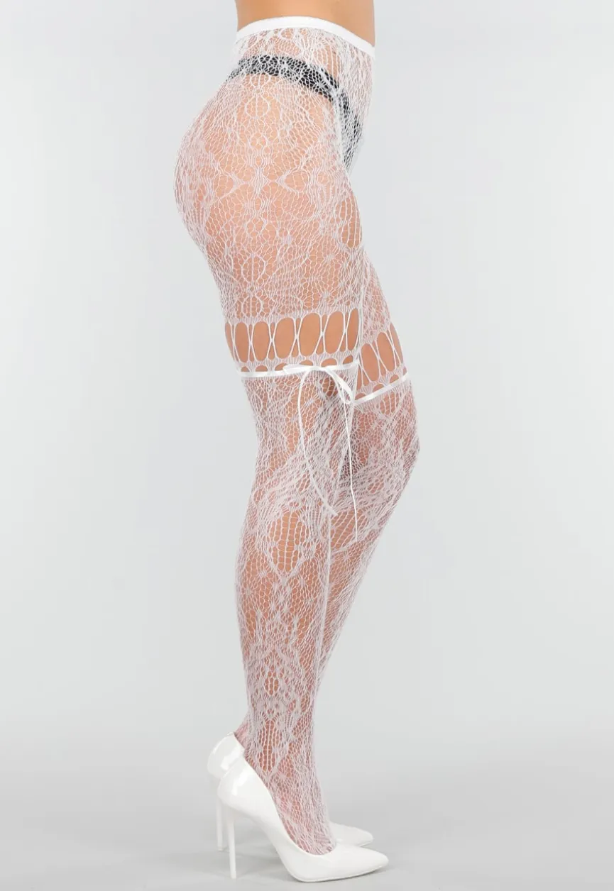 Witte Kanten Fishnet Panty