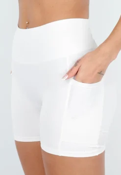 Witte Korte Sportlegging met Stretch