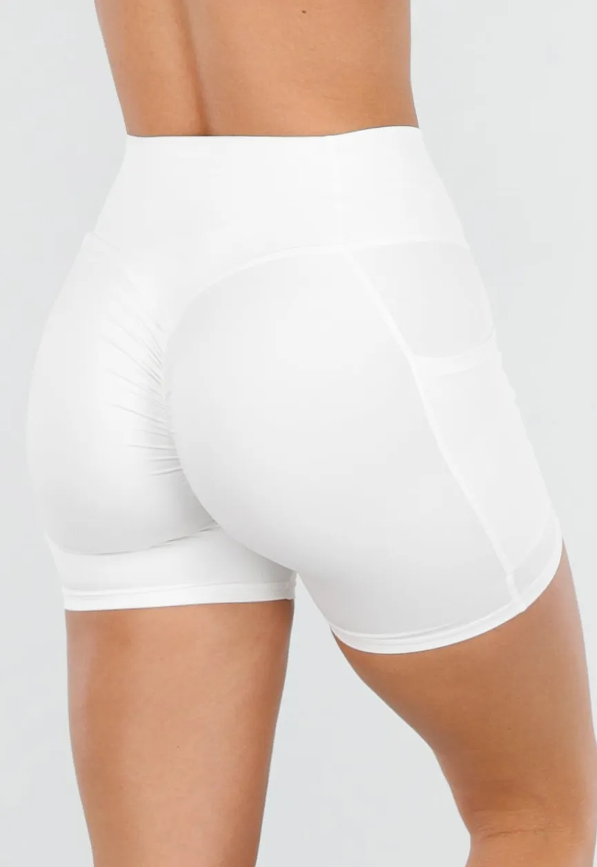 Witte Korte Sportlegging met Stretch
