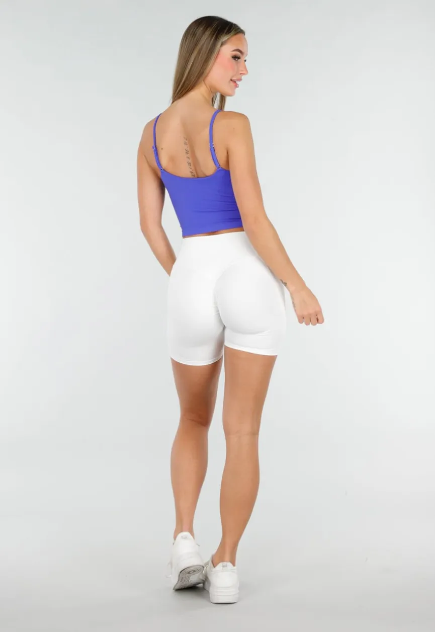Witte Korte Sportlegging met Stretch