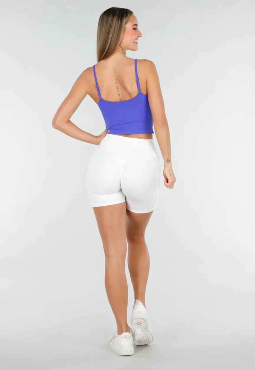 Witte Korte Sportlegging met Stretch