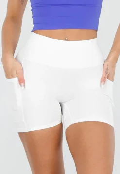 Witte Korte Sportlegging met Stretch