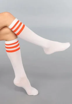 Witte Kousen met Oranje Strepen