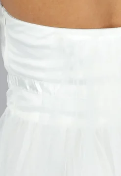 Witte Lange Mesh Bridal Jurk