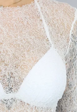 Witte Longsleeve See Through Top