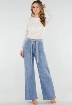 Witte Mesh Body met Lange Mouwen