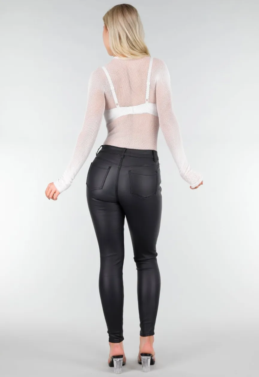 Witte Mesh Fishnet Body met Stretch