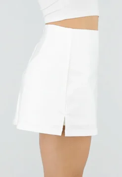Witte Mini Skort met Stretch en Aansluitende Pasvorm