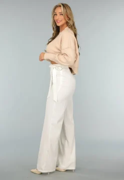 Witte Pantalon met Overslag