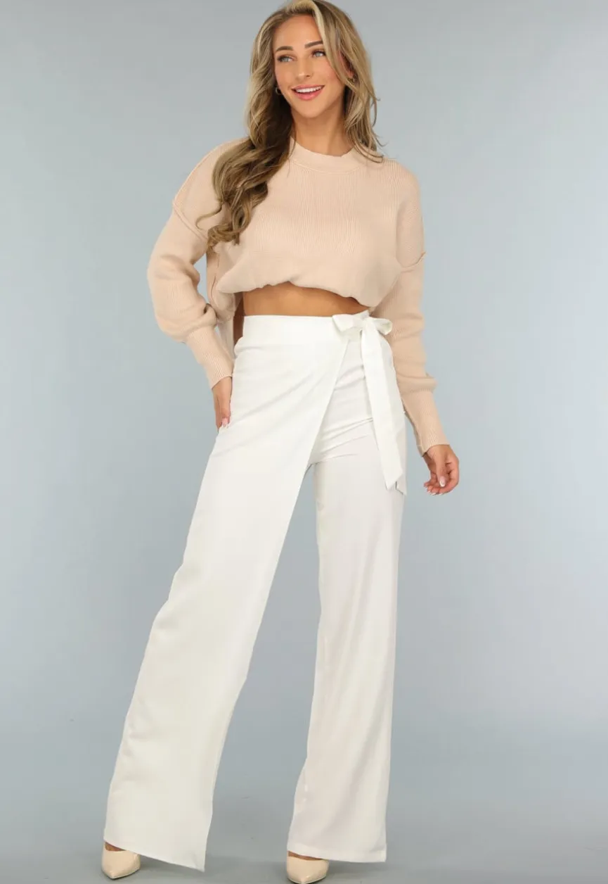 Witte Pantalon met Overslag