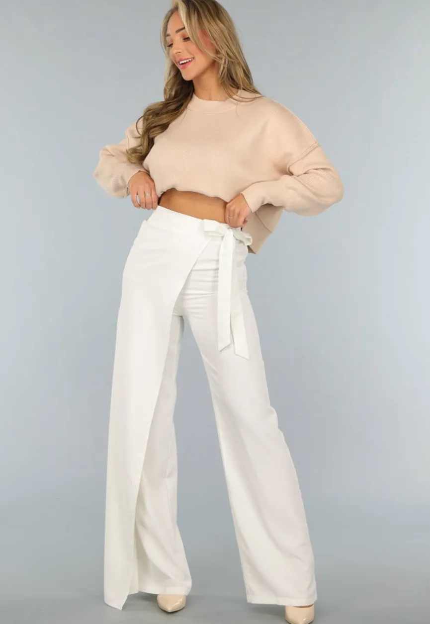 Witte Pantalon met Overslag
