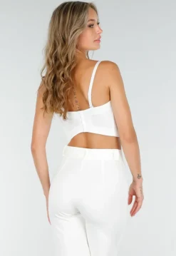 Witte Push Up Strass Bustier