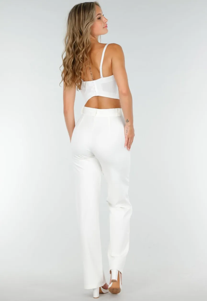 Witte Push Up Strass Bustier