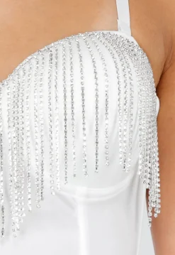 Witte Push Up Strass Bustier