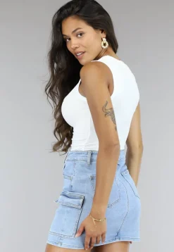 Witte Rib Stretch Tank Top