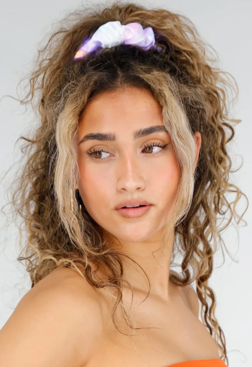 Witte Scrunchie met Gekleurde LED Lichtjes