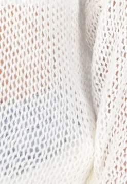 Witte See Through Gebreide Trui