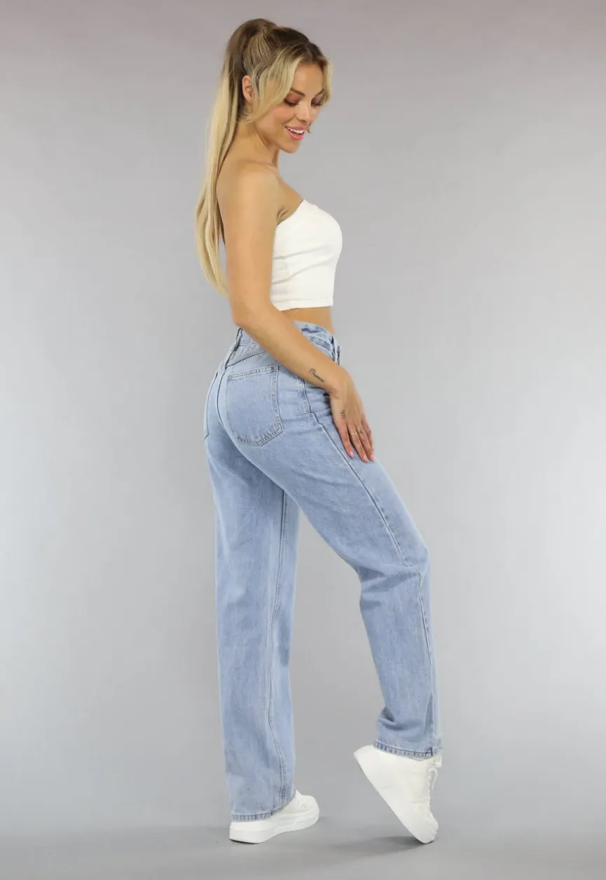 Witte Strapless Denim Crop Top