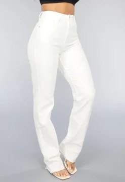 Witte Tall Jeans met Rechte Pijpen