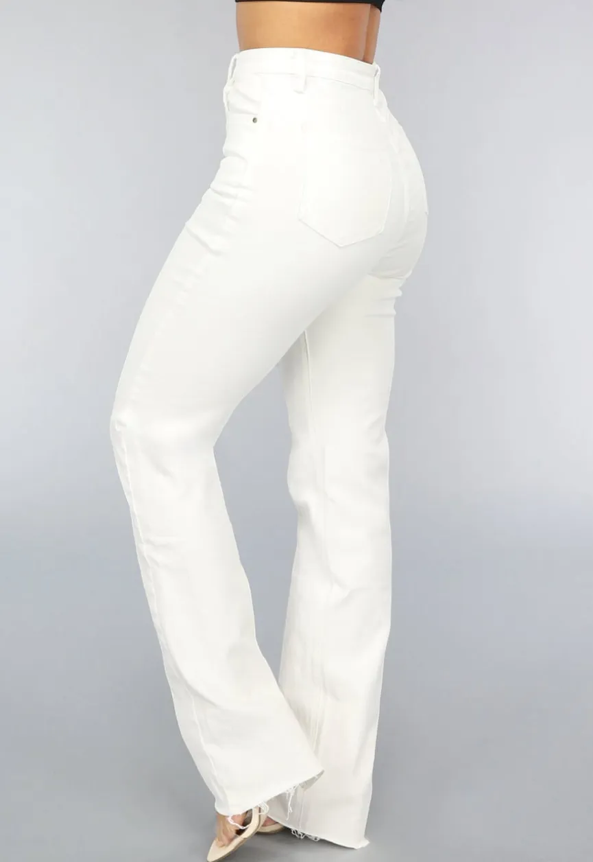 Witte Tall Jeans met Rechte Pijpen