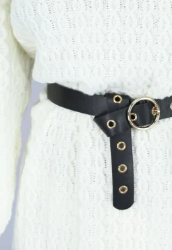 Witte Trui Jurk met V Hals