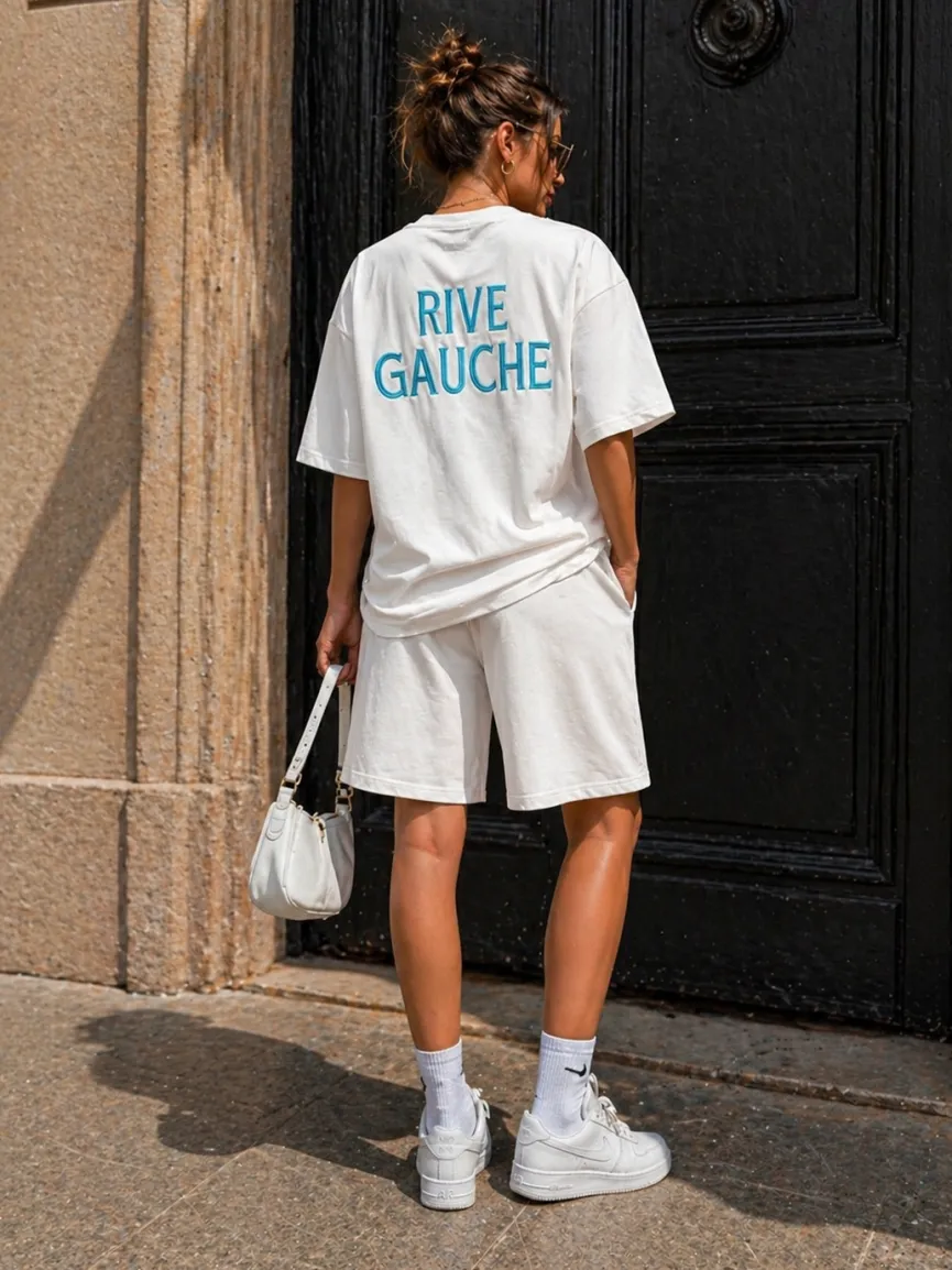 Witte Two Piece Set met T-Shirt en Shorts