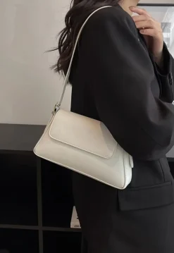 Witte Verstelbare Lederlook Schoudertas