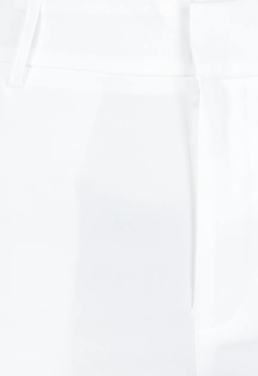 Witte Wide Leg Pantalon met Steekzakken en Paspelzakken