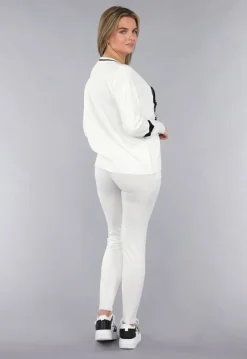 Witte Zachte StretchTwo Piece met Teddy Details