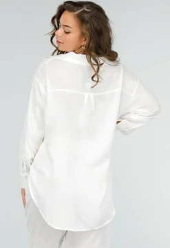 Wit Tweedelig Setje met Geborduurde Blouse en Broek