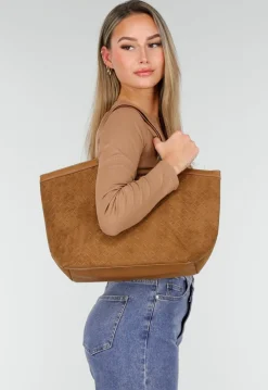 Woven Shopper Tas met Dubbele Hengsels