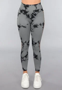 Yoga Legging met Cut Outs en Gevlekte Print