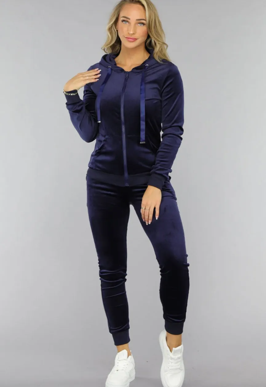 Zacht Donkerblauw Huispak met Capuchon