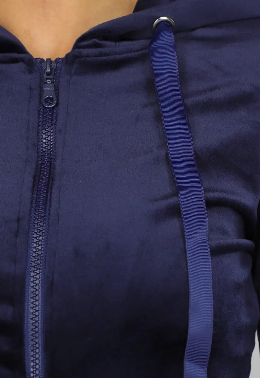 Zacht Donkerblauw Huispak met Capuchon