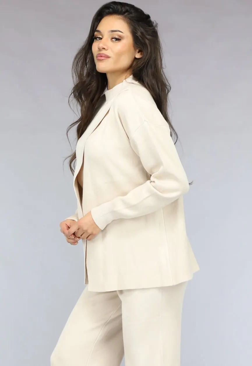 Zachte Beige Lounge Set met Overslag